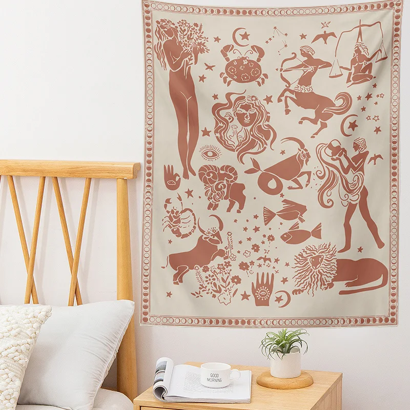 Гобелен в стиле созвездий Таро гобелен бохо с карточками Настенный Коврик для