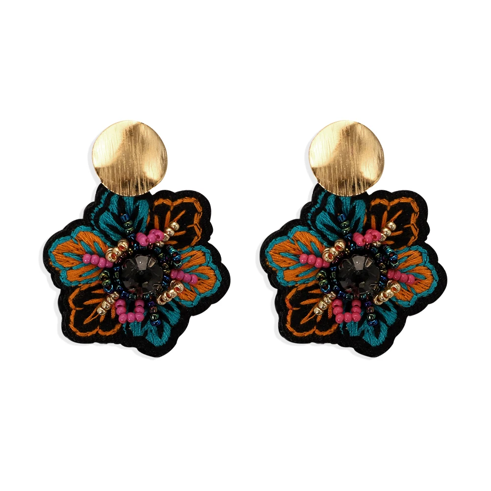 

Miwens 2021 Handmade Embroidered Flower Beaded Drop Earrings For Women Fashion Jewelry Ethnic Beads Floral Dangle Earring Gift