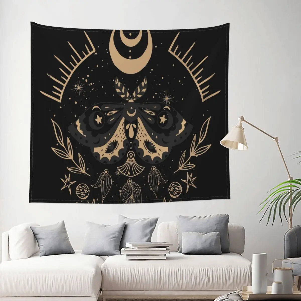 

Tapestry Celestial Moth Witchy Mystic Luna Witchcraft Tarot Magic Decor Wall Room Home Decoration Hanging Living room Kawaii