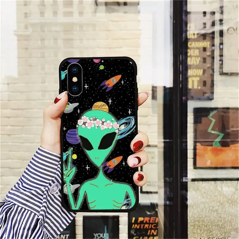 

Fashion Cartoon Aesthetics Alien Space Phone Case for iPhone 11 12 mini pro XS MAX 8 7 6 6S Plus X 5S SE 2020 XR