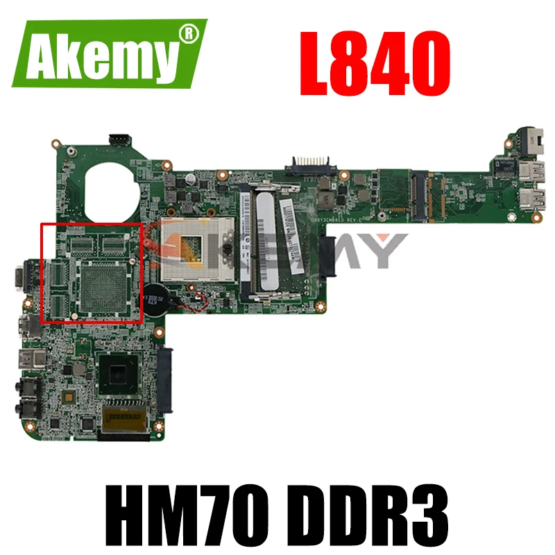 

Материнская плата AKEMY A000174120 для ноутбука Toshiba Satellite L840, материнская плата REV E intel hm70 ddr3, разъем PGA989, dby3cmb8e0