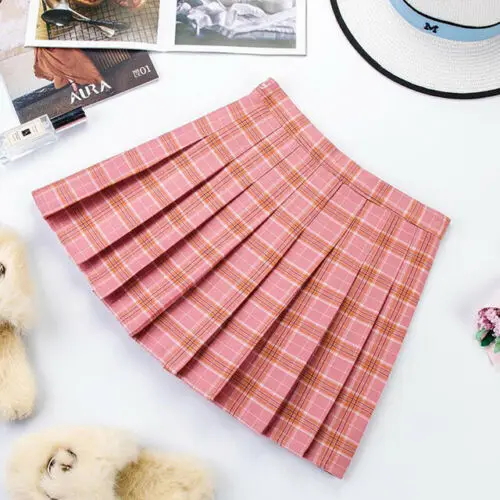 High quality Women Plaid Waist Tennis Skirt Flared Pleated School Girl skirt | Женская одежда