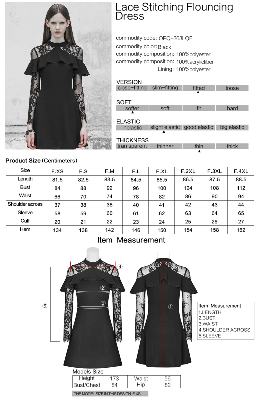 Панк RAVE женское кружевное сшитое платье с оборками шифоновое вышивкой и длинным