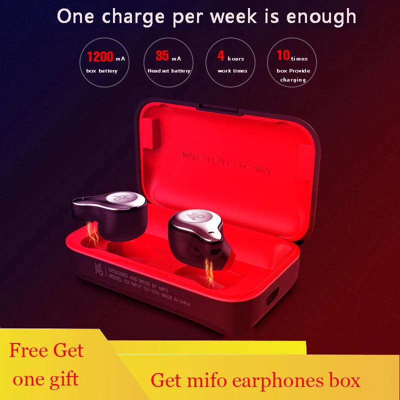 Mifo o2 половина In ear Беспроводной наушники Bluetooth 5 0 Touch True вкладыши Tws с Спортивные