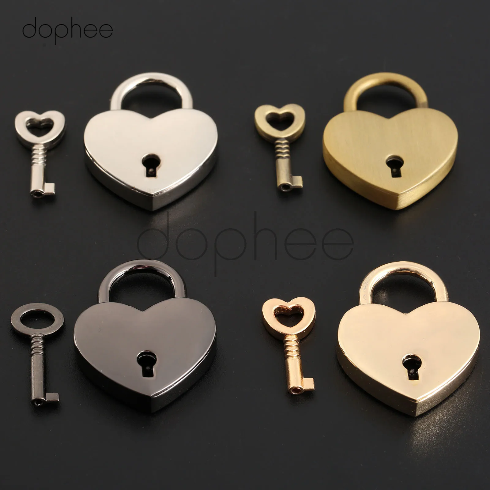Dophee 1 шт. 39*30 мм мини любовь в форме сердца Блокировка блокировки 4 цвета с ключом