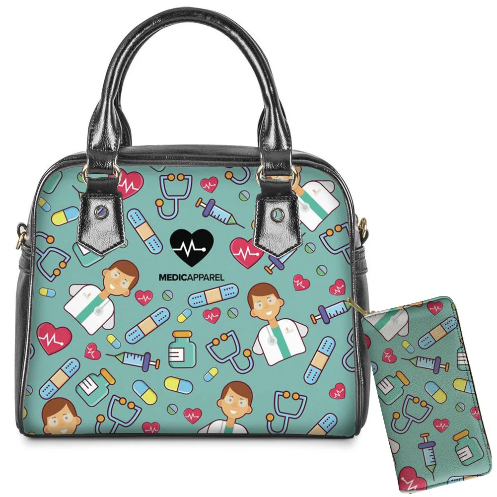 

Мультяшные докторские сумки и кошелек Kindheart 2 шт./компл. женская сумка через плечо/сумка-мессенджер сумки с верхней ручкой портмоне для медсе...