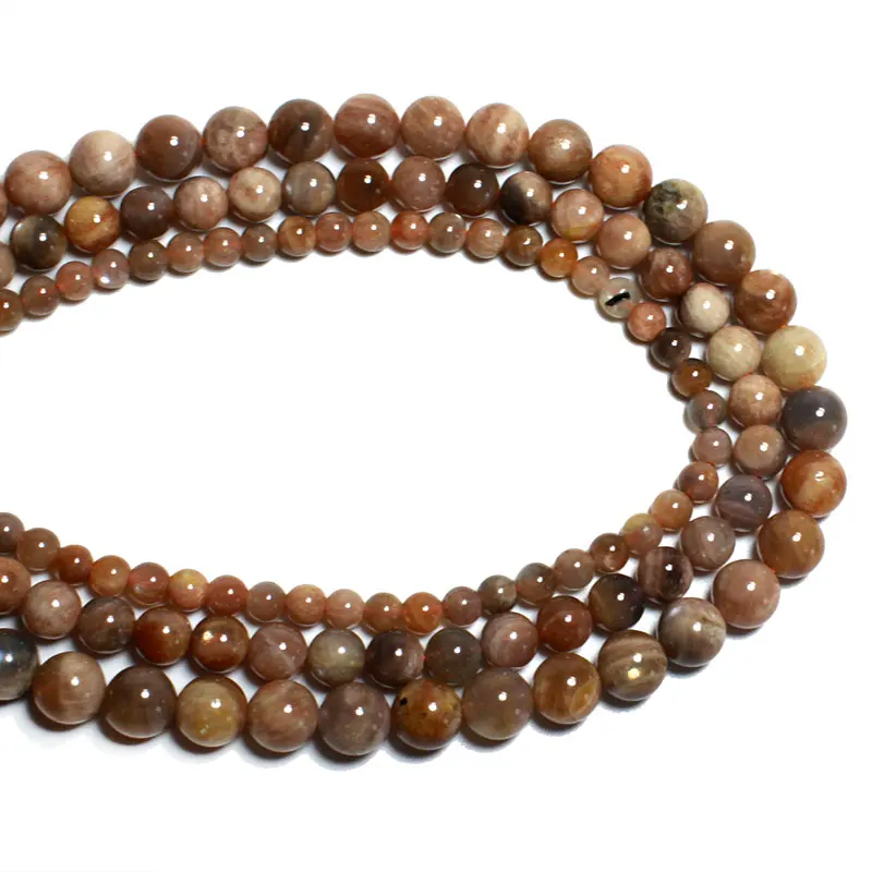 Изысканные AAA 100% натуральный старая Шахта Sunstone круглые драгоценные каменные