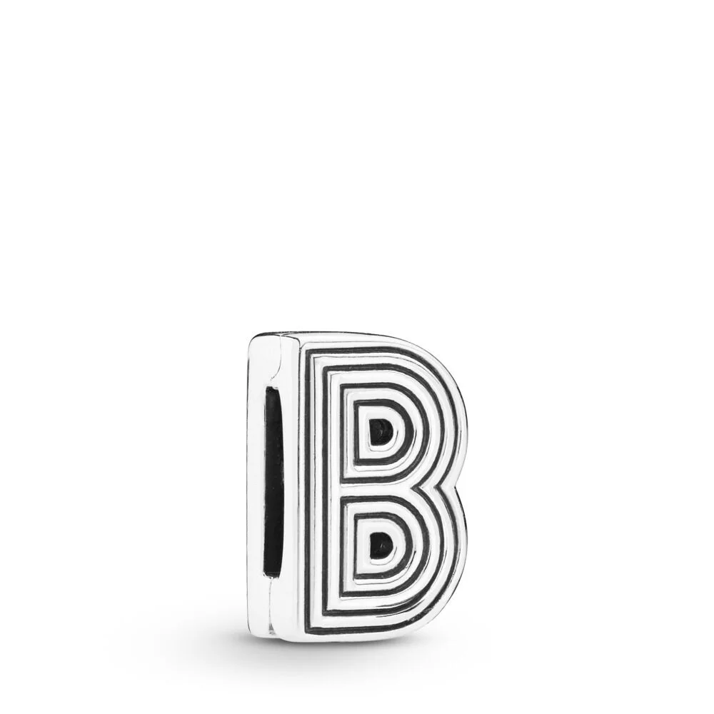 

Genuine 925 Sterling Silver Bead Charm Reflexions 26 Letter Clip Stopper Lock Beads Fit Women pandora Bracelet Diy Jewelry