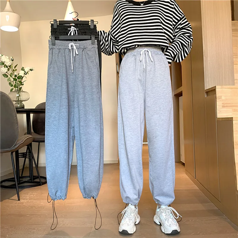 

Женские серые спортивные брюки большого размера, осень 2021, свободные женские спортивные утепленные брюки, теплые зимние брюки, уличная одеж...