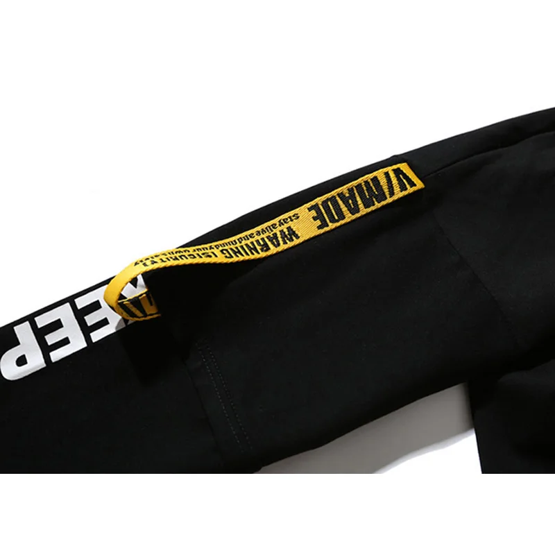 Мужская футболка с длинными рукавами и принтом в стиле Харадзюку ленты сзади