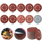 100 шт., Набор круглых шлифовальных дисков, 5 дюймов, 125 мм, 80-3000 дюйма