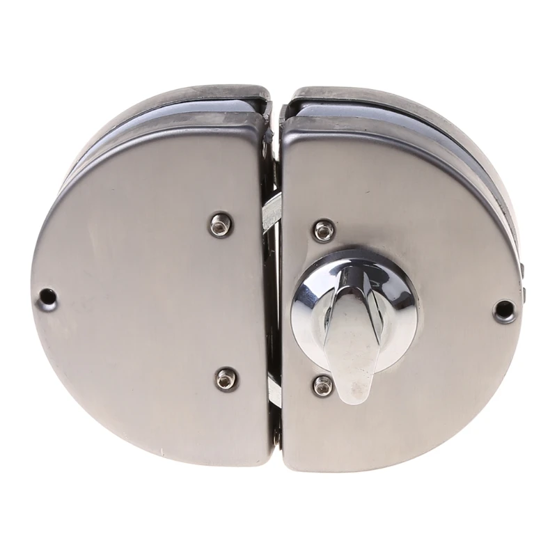 

QX2E Glass Door Lock Stainless Steel Double Bolts Swing Push Sliding Control No Drill Anti-Theft Security Lock with Keys