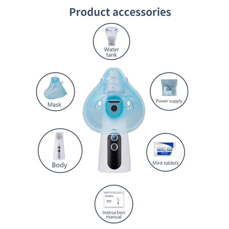 

Ultrasonic Atomizer, Cold and Hot Mist Humidifier, Hand-Held Portable Nebulizer, Children Adult Spray Atomizer,US Plug