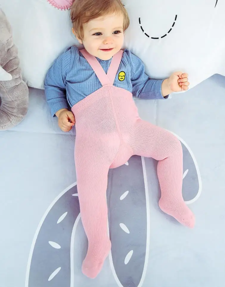 Теплые колготки для Подвеска детей маленьких девочек одежда мальчиков хлопковый