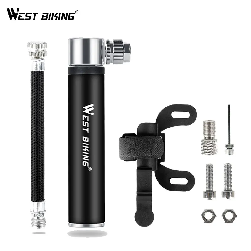 WEST BIKING Велосипедные насосы 120psi Алюминий сплава воздушный насос для шин Schrader