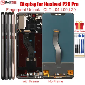 lcd display for huawei p20 p 20 pro lcd with frame fingerprint unlock touch screen replacement for p20 pro clt l04l09l29 lcd free global shipping