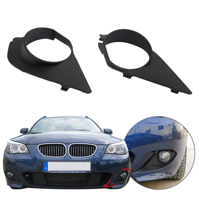 2X переднего бампера Туман светильник решетка рамка Накладка для BMW E60 E61 М Спорт 2004