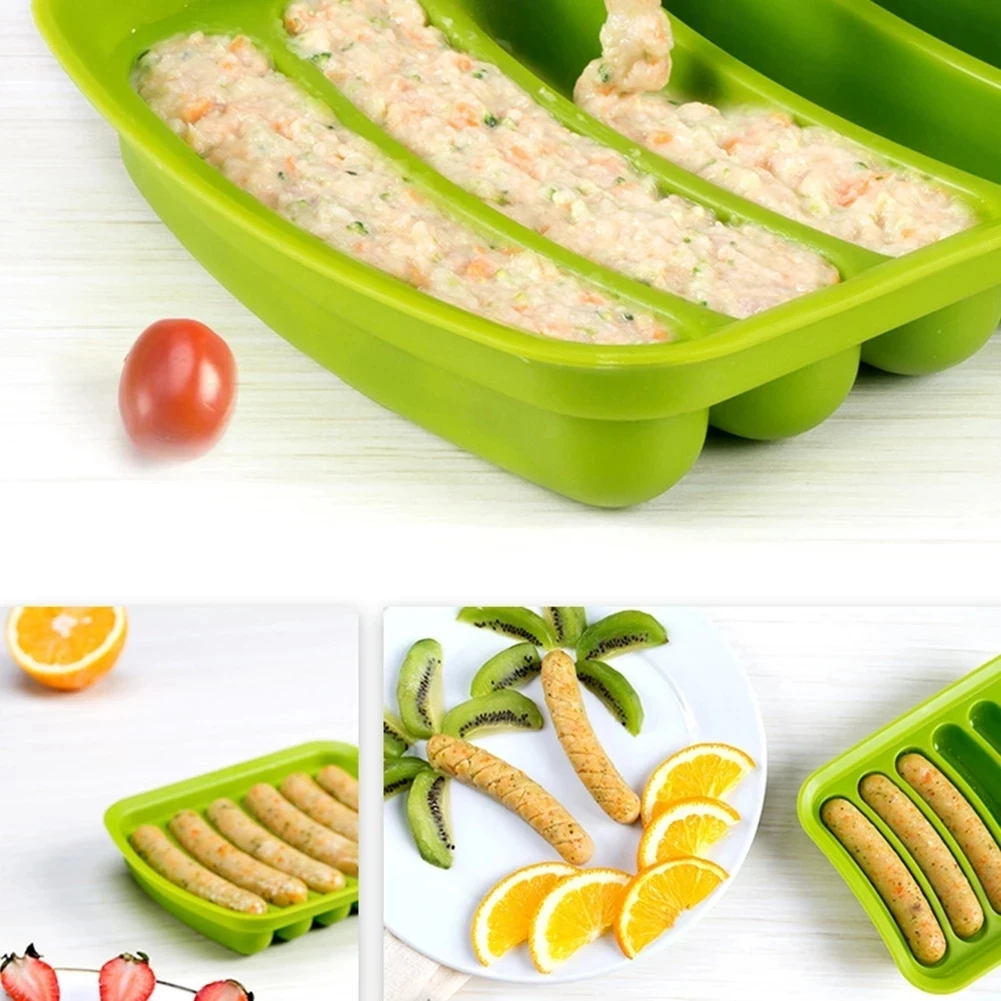 Hamburger Mold Baking Kitchen Gadget Homemade DIY Six-Piece Lid Silicone Sausage Hot Dog Rapid Prototyping | Дом и сад