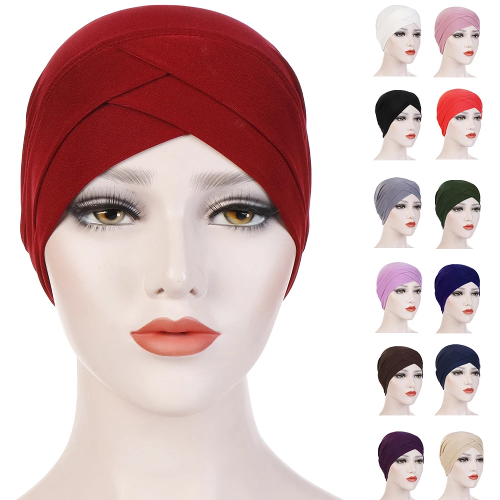 Мусульманский женский хиджаб тюрбан однотонная шапка Chmeo мусульманский головной