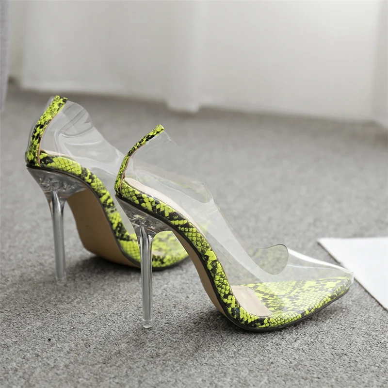 Женские сандалии из пвх на высоком каблуке 11 см размер 42 прозрачные туфли лодочки