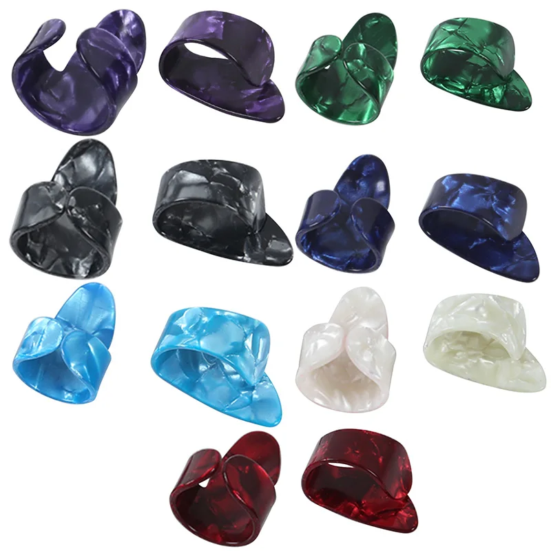 Горячая Распродажа Новинка Дюймов целлулоид + палец медиаторы для гитар оболочка