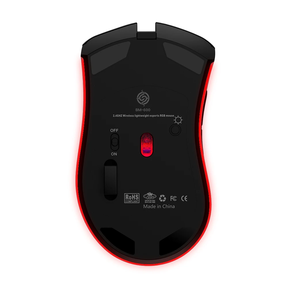 ALLOYSEED BM600 2 4 GHz беспроводная мышь 1600DPI Регулируемая RGB подсветка сотовая USB