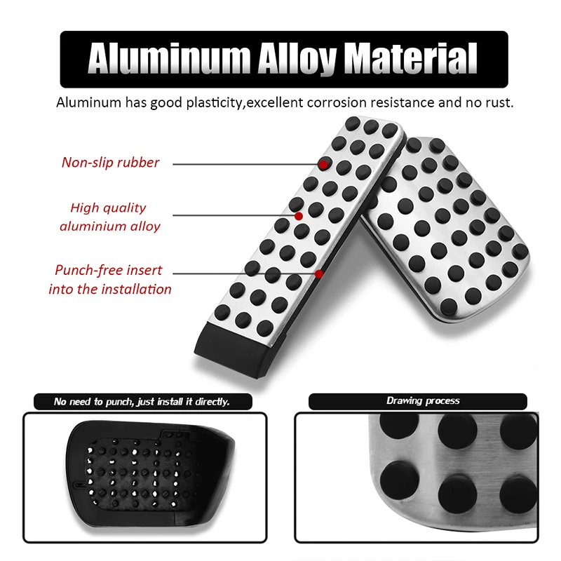 

For Mercedes Benz W124 W202 W203 W140 W208 W210 W211 W220 R170 R171 R-Class Stainless Steel Non-slip Brake Foot Pedal Pads