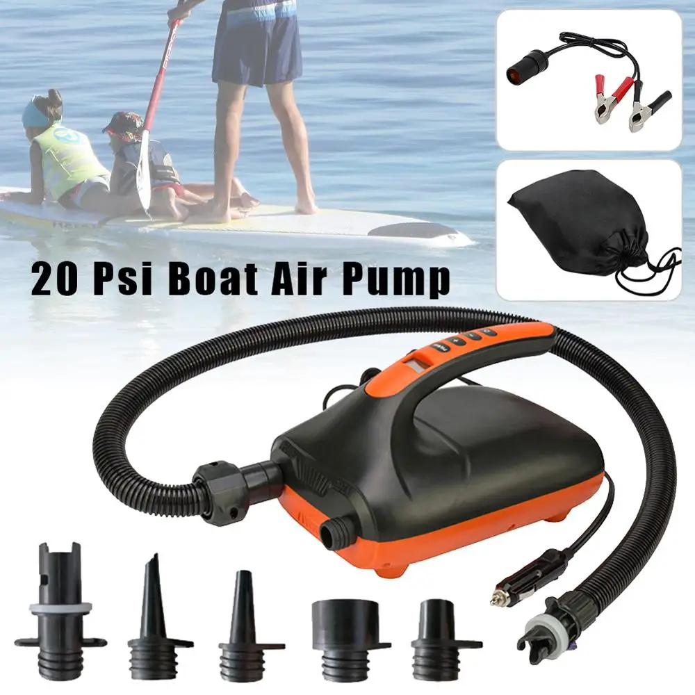 

20 Psi Car Boat Electric Air Pump Pressure High Speed Intelligent Dual Stage For Boat Airbed