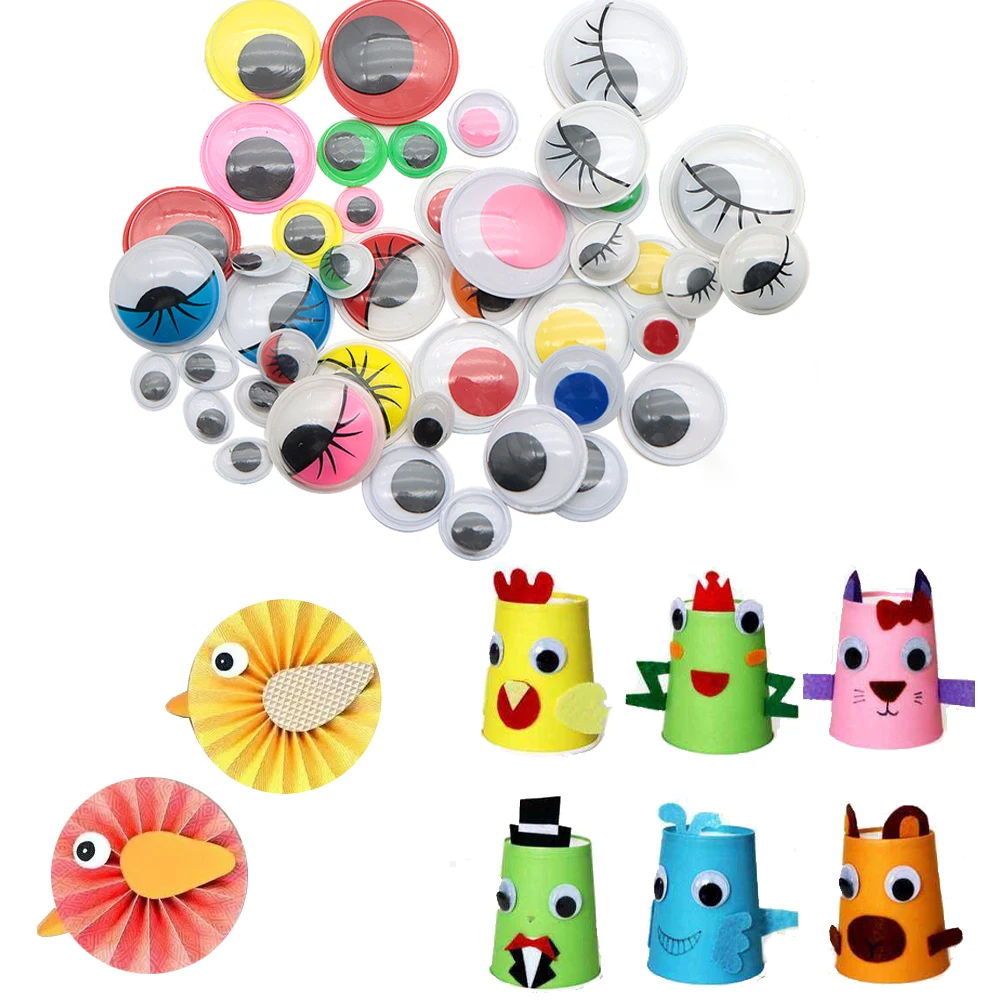 1392pcs DIY Googly Wiggle Eyes Self Adhesive Simulation Animal Eyeball Kindergarten Children Craft Sticker 1Yc23307 | Дом и сад