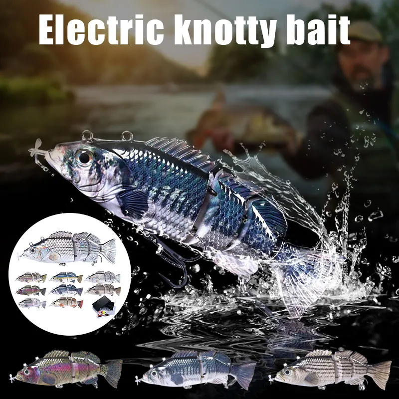 

14cm Electric Fishing Lures Usb Rechargeable Led Light 4-section Wobbler Multi Jointed Fishing Tackle Pesca Accesorios Marleurre
