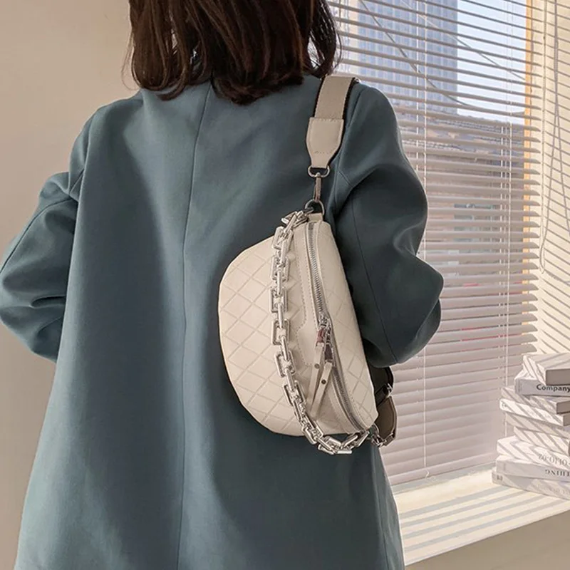 

New Chain Fanny pack Women Leather Waist Bag Luxury Brand Chest pack Mini Female Belt Bags Fashion Ladies Shoulder Crossbody Bag