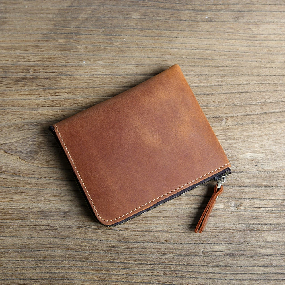 

Business Practical Fashion Vintage Men Wallet Card Holder PU Leather Casual Short Coin Pocket Gift Mini Cash Zipper Around Purse