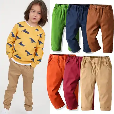 Детские брюки на весну и осень, Хлопковые Штаны для мальчиков, тонкие белые и черные брюки для малышей, повседневная одежда, брюки для мальчи...