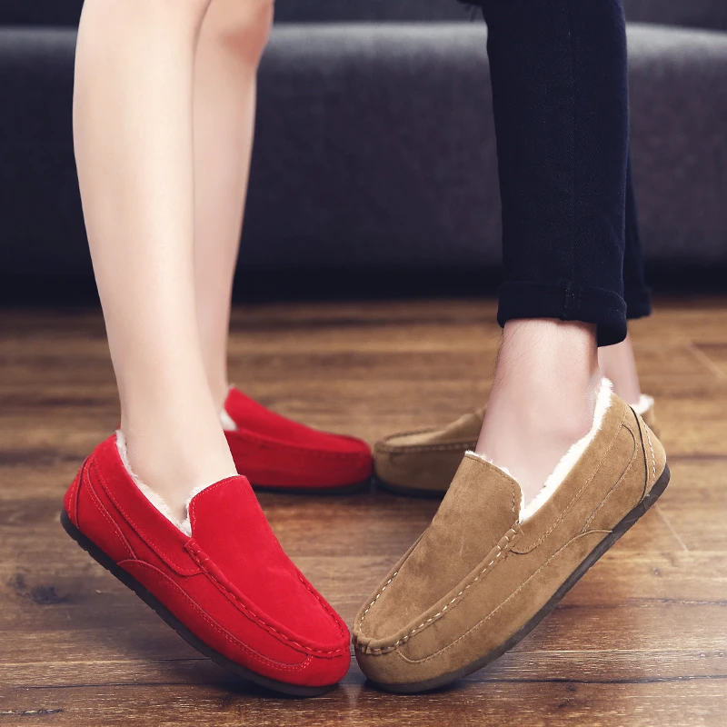Unisex Fur Men Loafers winter keep warm Shoes Casual Light Canvas Sneakers Flat Footwear Zapatillas | Обувь