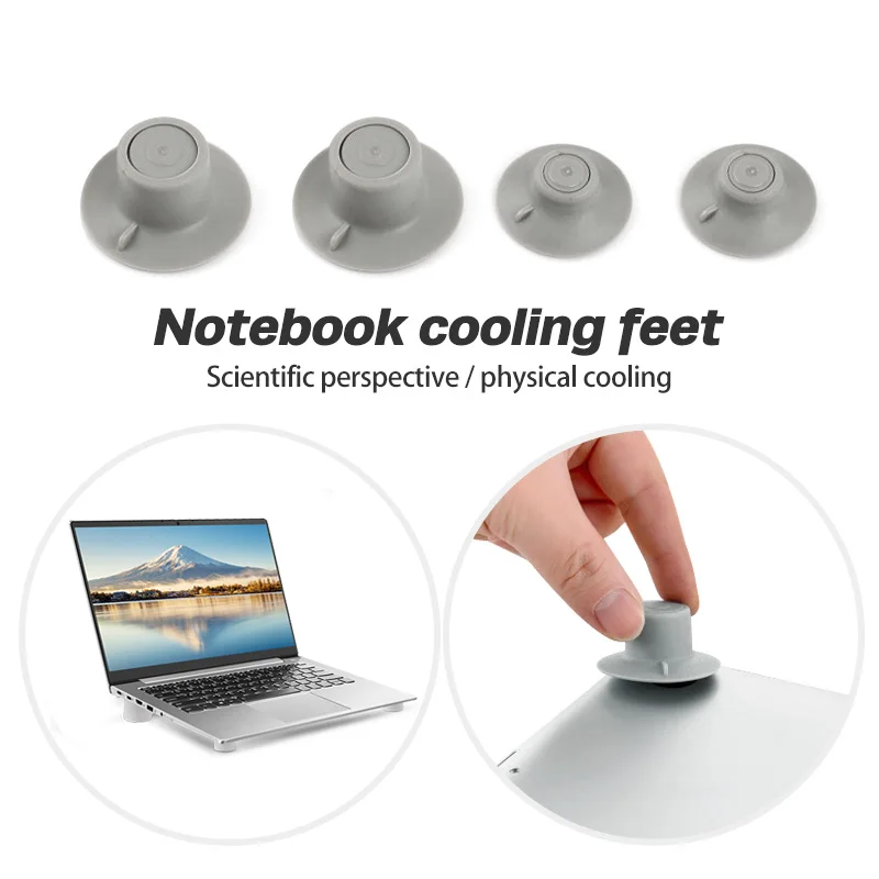 

McGiLLon 4 Pcs/Set Portable Laptop Stand Heat Reduction Pad Cooling Cool Feet Holder Non-Slip Cooler Stands Notebook Accessories