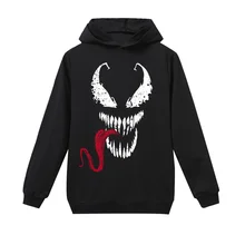 Venom/Детские толстовки и свитшоты; хлопковые Толстовки красного цвета для мальчиков и девочек; толстовки для детей 6-14 лет