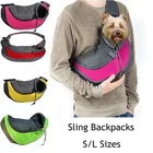 Переноска для домашних питомцев, сетчатая дышащая сумка на одно плечо из ткани Оксфорд, удобная сумка-слинг для путешествий с собаками и кошками