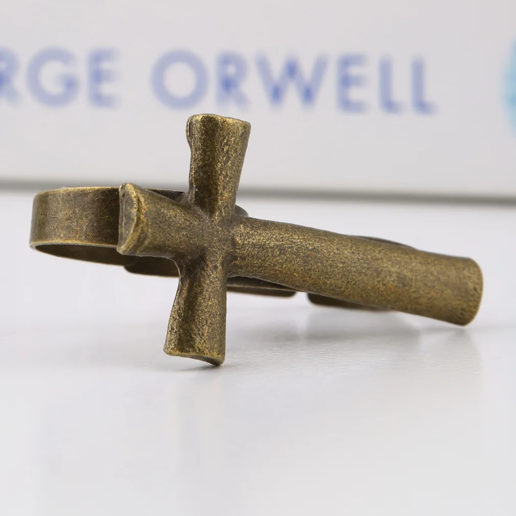 

New Fashion Adjustable Metal Cross Shape Double Finger Open Ring Special Designed Jewelry Rings for Men Women