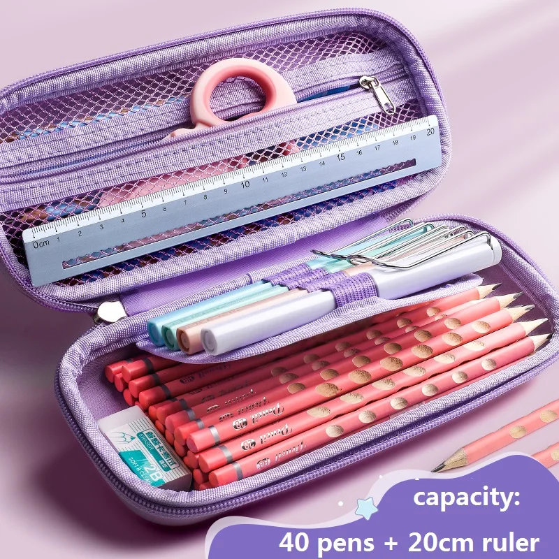 Розовый чехол для карандашей с изображением единорога пенал EVA 3D органайзер