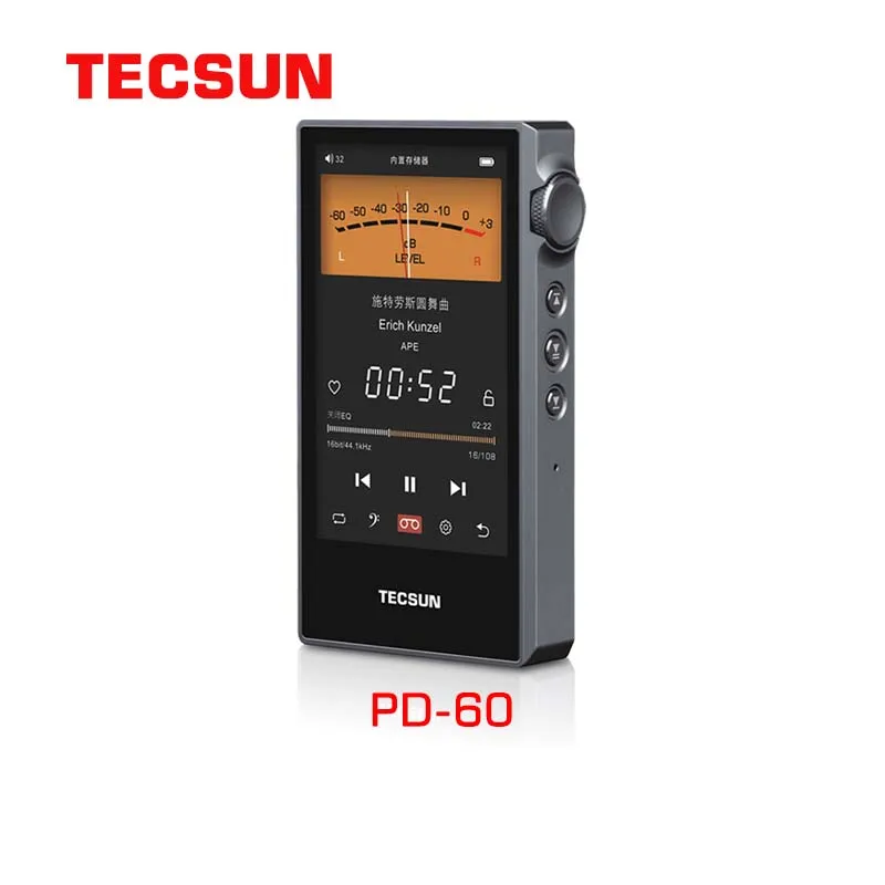 Tecsun PD 60 4 дюймовый IPS сенсорный экран Bluetooth 2 аудио музыкальный плеер 24bit 192kHz WAV FLAC APE