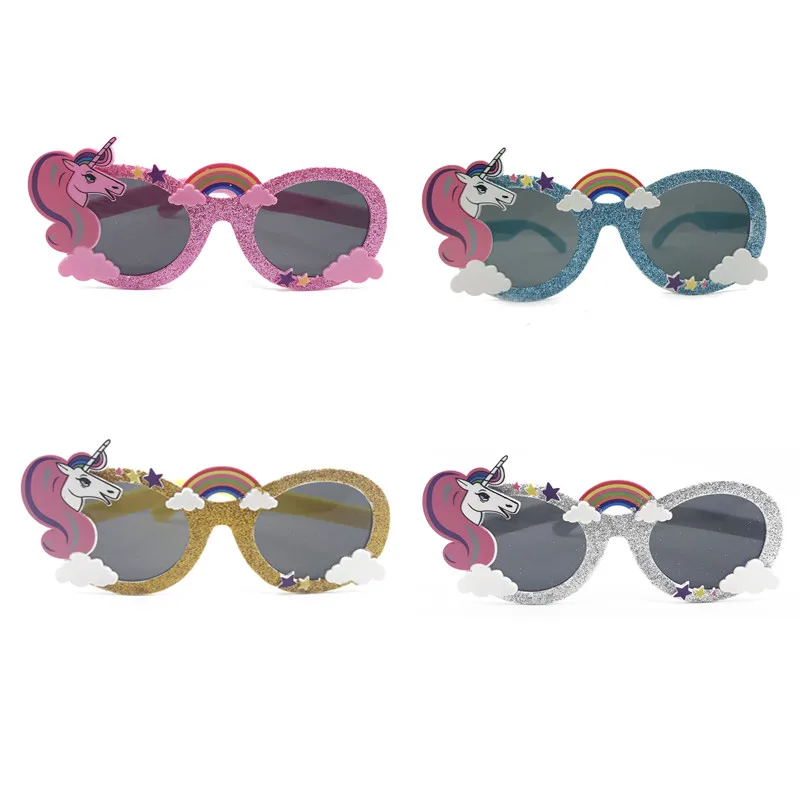 Забавные радужные солнцезащитные очки в виде единорога для вечеринки маска