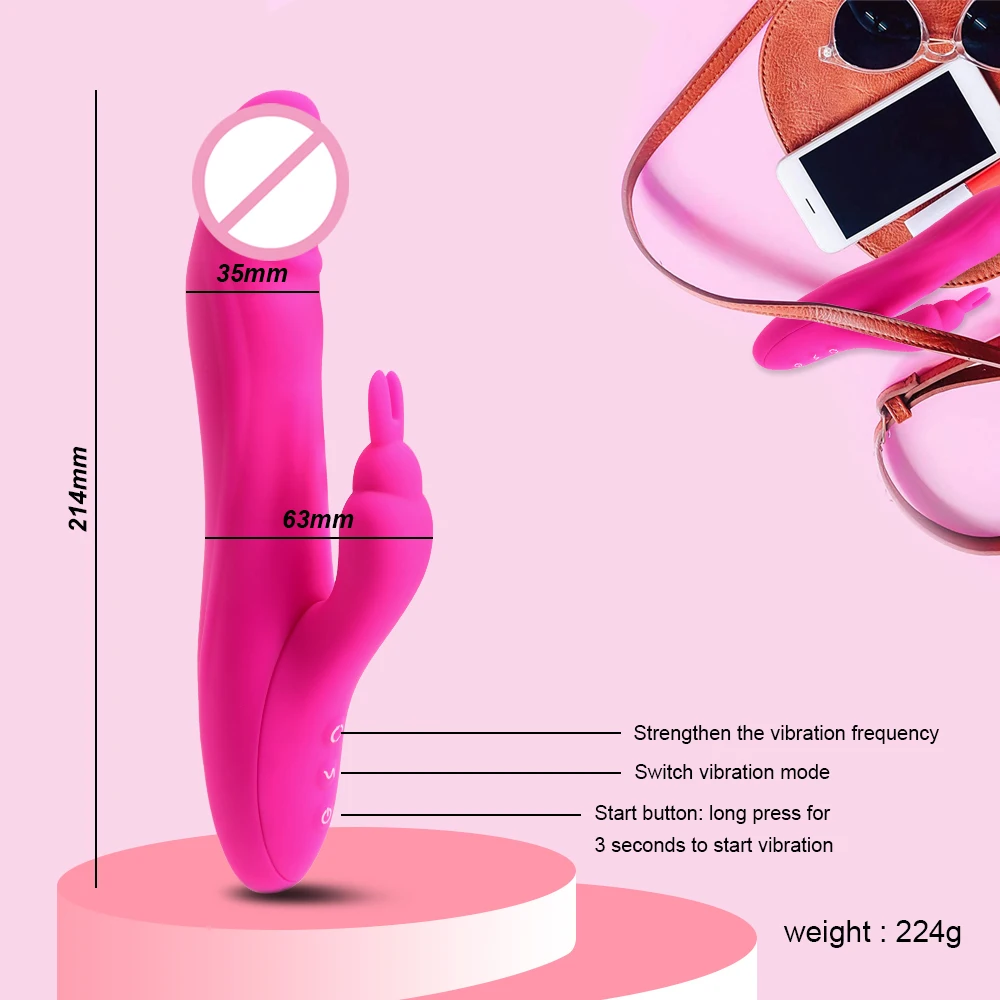 Вращающийся на 360 градусов фаллоимитатор для точки G кролик вибратор секс-игрушка