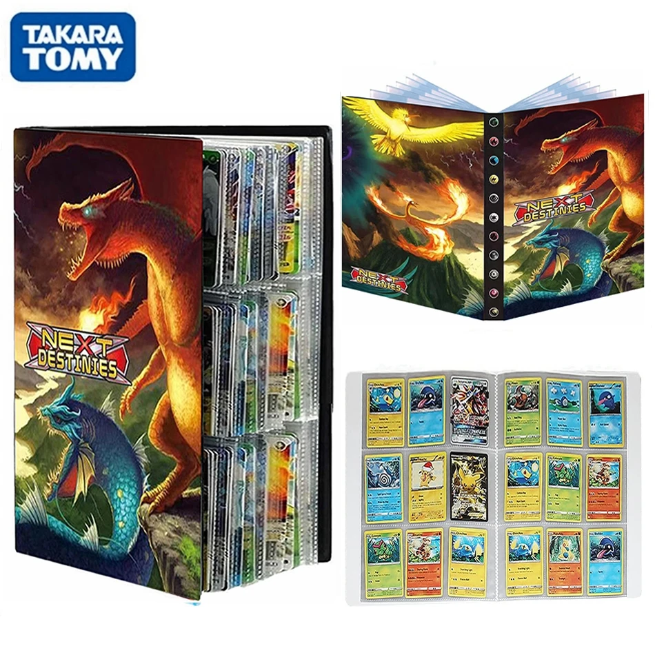 432 tarjetas 9 bolsillo Pokemon &aacute;lbum libro juego VMAX GX colecci&oacute;n carpeta Carpeta de Livre Pok&eacute;mon Charizard titular Juguetes-0