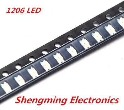 100pcs 1206 Green LED lamp beads super bright SMD - купить по выгодной цене |