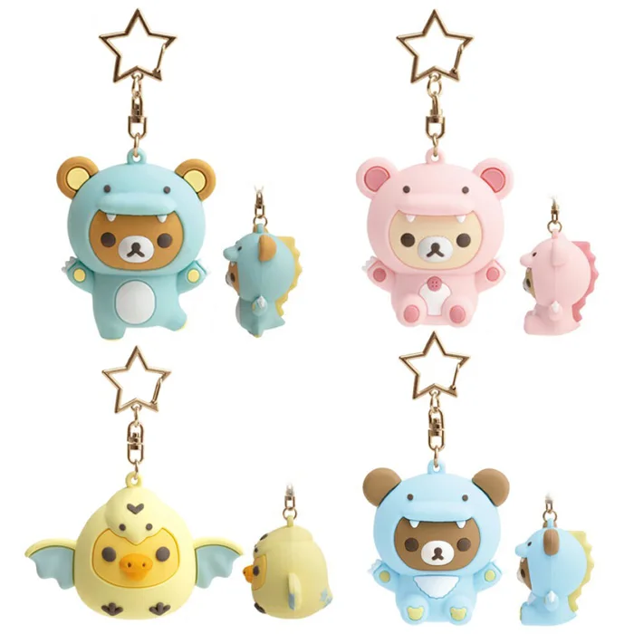 

Cute Rilakkuma Korilakkuma Bear Kiiroitori Chick Cos Dinosaur Series PVC Silica Gel Pendant Keychain Figure Toys Dolls Gifts 5cm