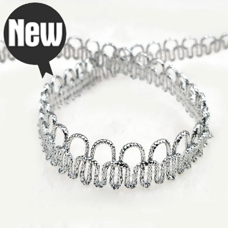 1 м Высококачественная новейшая кружевная ткань аппликация золотистая