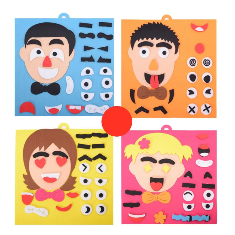 

3D Facial Features Puzzles Jigsaw DIY Early Learning Educational Toys For Children Interactive Parent Child Recognition Train