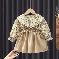 autumn infant baby girls clothes sets long sleeve floral topsdress 2pcsset newborn clothing set 0 4y