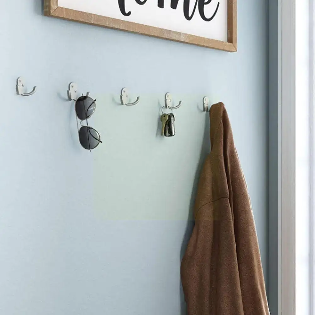 

1 PCS Wall Coat Hooks Double Prong Robe Hook Rustic Hook Hanger Hooks Cloth Wall Coat Mounted Hanger Retro P4O0