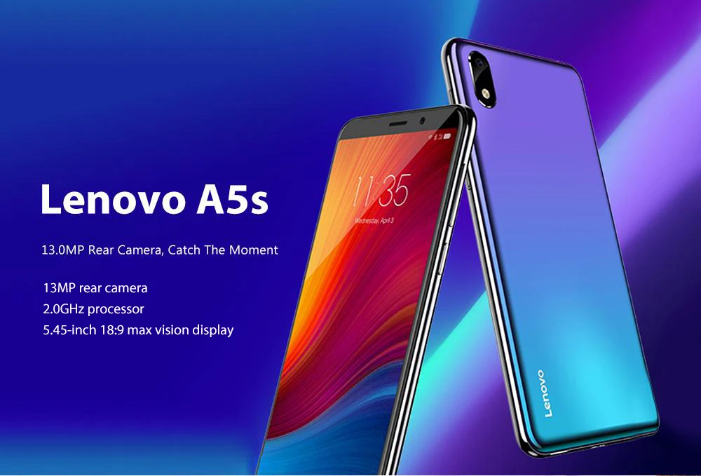 Глобальная версия lenovo A5 s A5S 5,45 дюймов HD 18:9 экран 2 Гб 16 Гб MT6761 камера 13 МП смартфон 3000 мАч разблокировка лица телефон